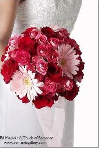 Cranberry colored wedding flowers