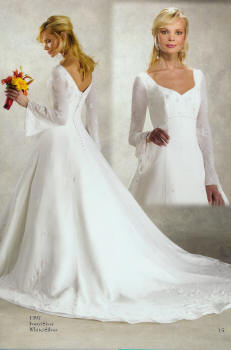 bell sleeves wedding dress