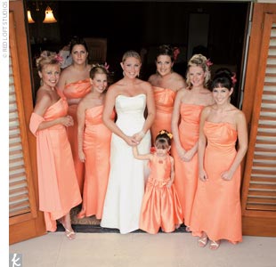 Coral Colored Wedding