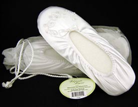 white slippers bride